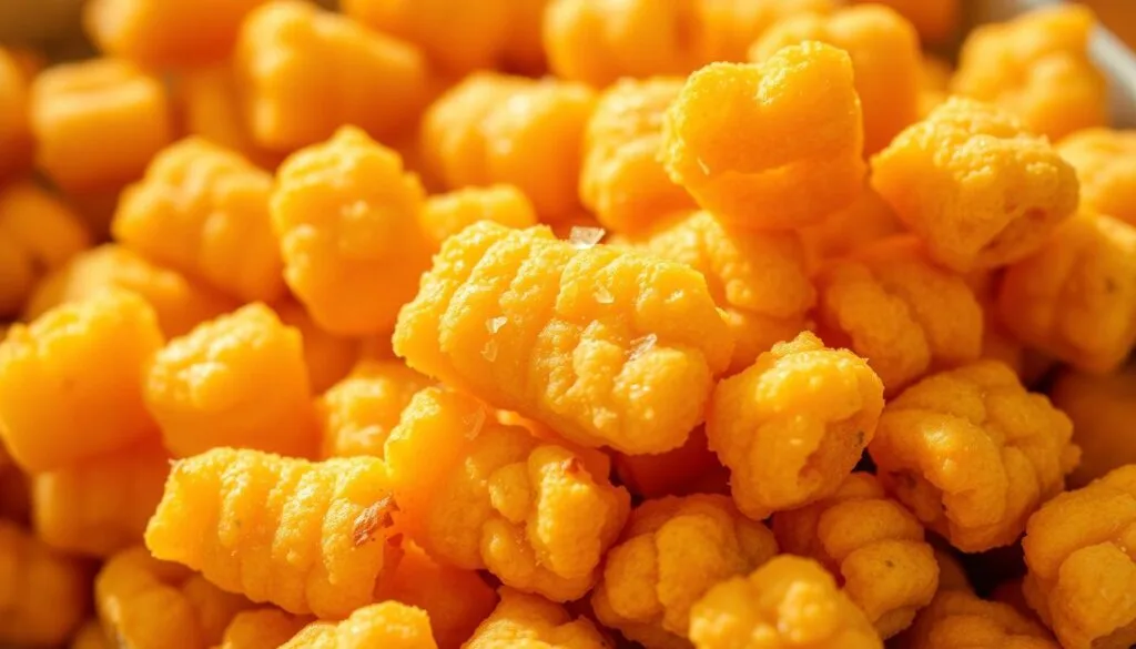 Golden, crispy corn nuggets served on a plate with dipping sauce.
