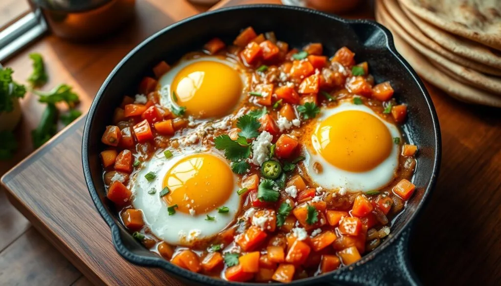 A plate of Huevos a la Mexicana with tortillas on the side.