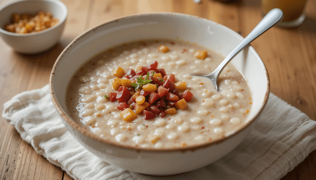 served bowl of amaranth porridge