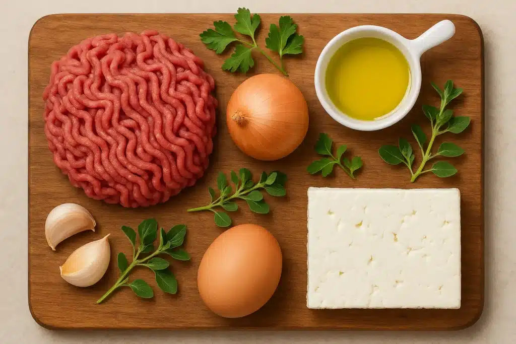 Greek Biftekia Burgers Ingredients
