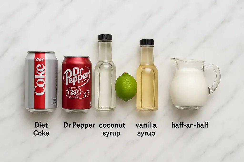 Ingredients for dirty soda recipes