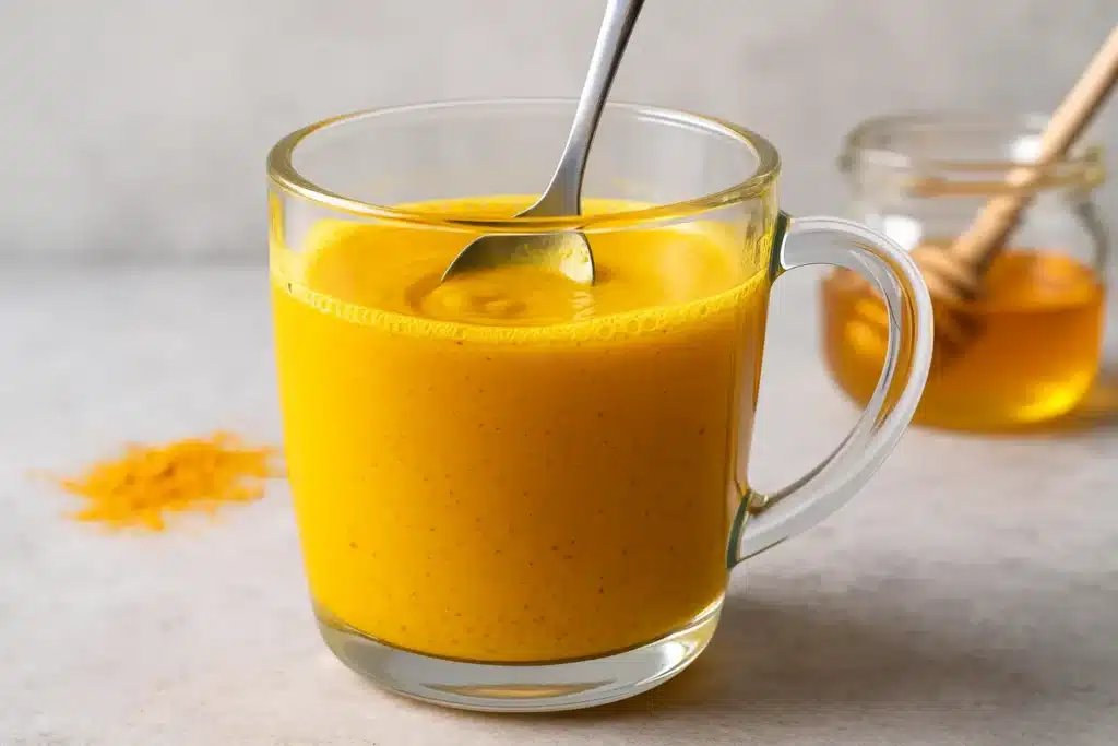 Stirring ingredients in Zepbound natural drink