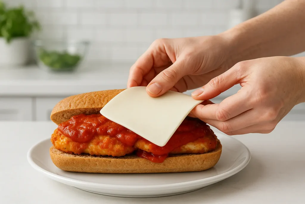 making low calorie chicken parm sandwich