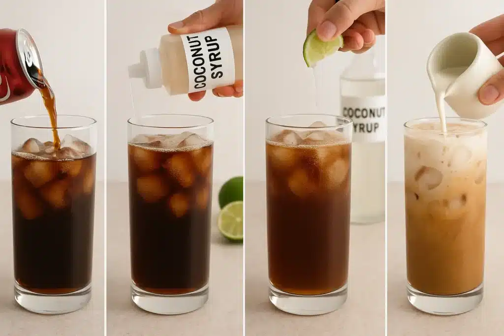 Making dirty soda recipes step by step