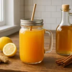Zepbound natural recipe drink with lemon, ginger, and vinegar