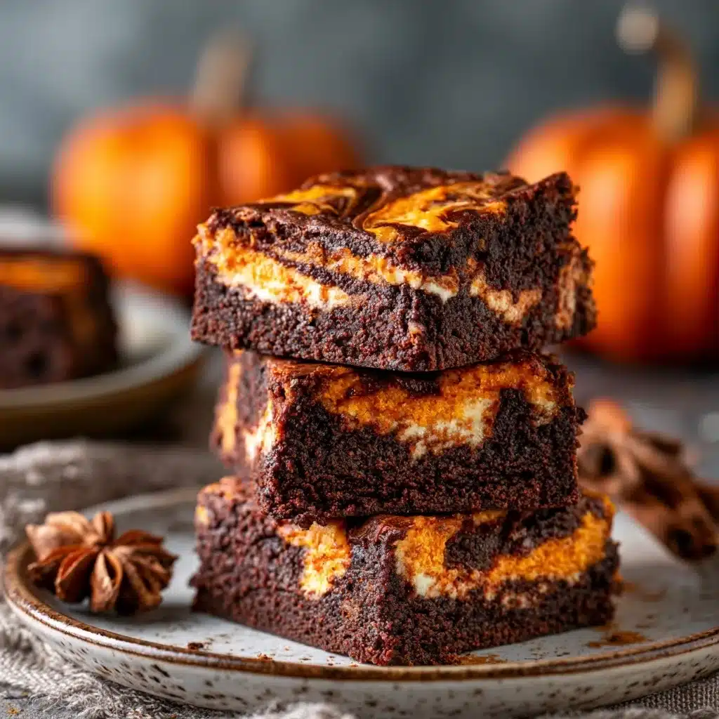 Pumpkin Brownies With Cream Cheese Swirl