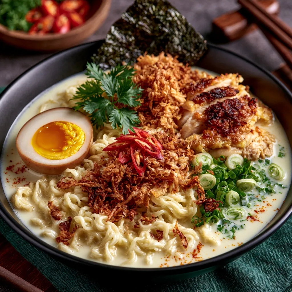 Creamy Garlic Chicken Ramen
