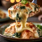 Cheesy Baked Salmon with Spinach