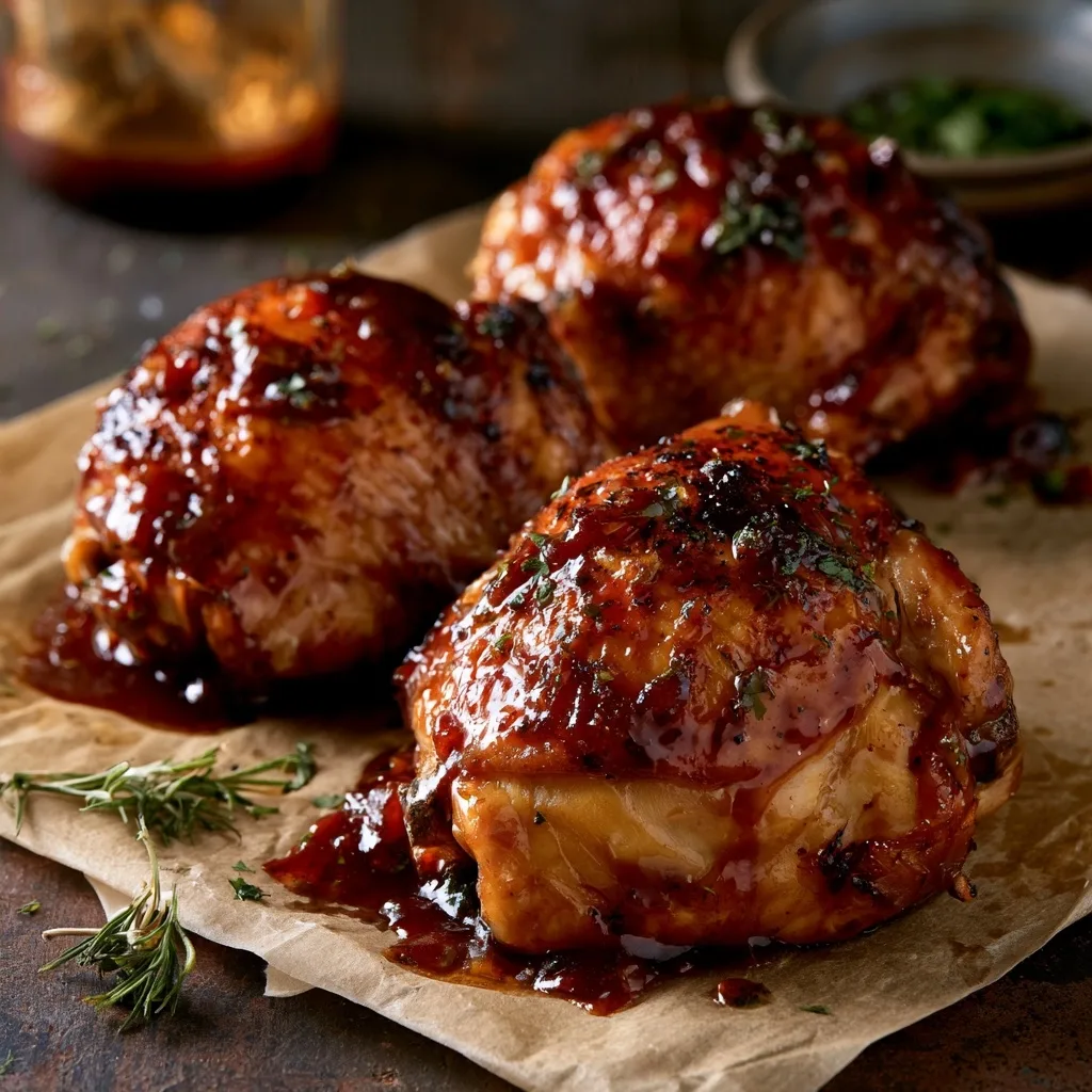 Oven Baked BBQ Chicken Thighs