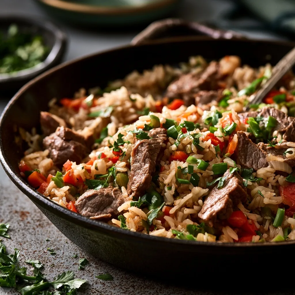 One Pot Beef and Rice Skillet