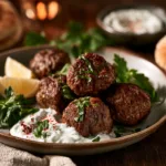 Beef Kofta with Garlic Yogurt Sauce