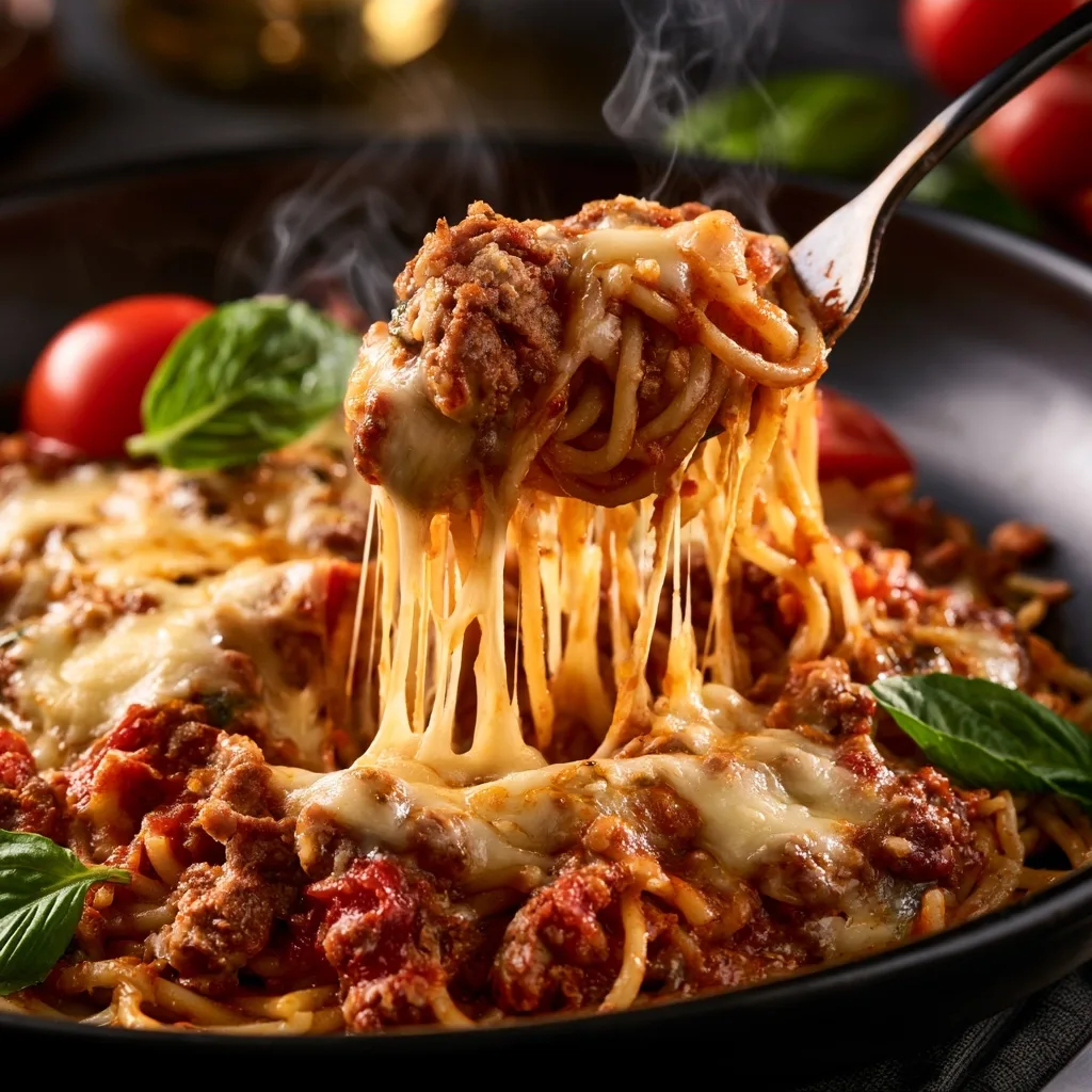 Baked Spaghetti with Ground Beef