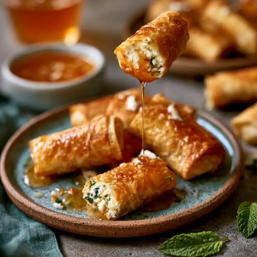 Crispy Baked Feta Rolls Drizzled With Hot Honey