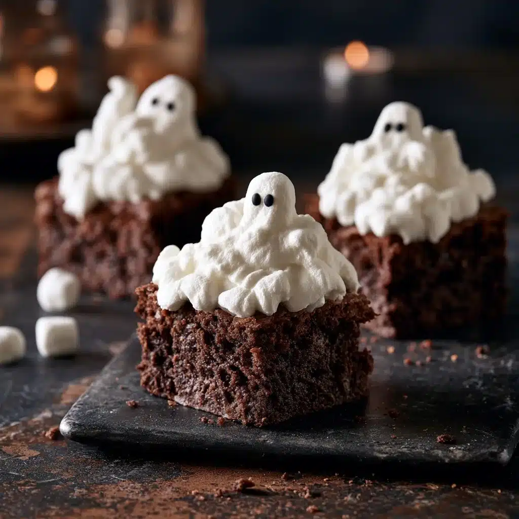Ghost Brownies with Marshmallow Topping