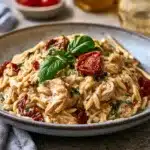 The Creamiest Sun-Dried Tomato Chicken Orzo