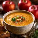 Apple Cheddar Sweet Potato Soup