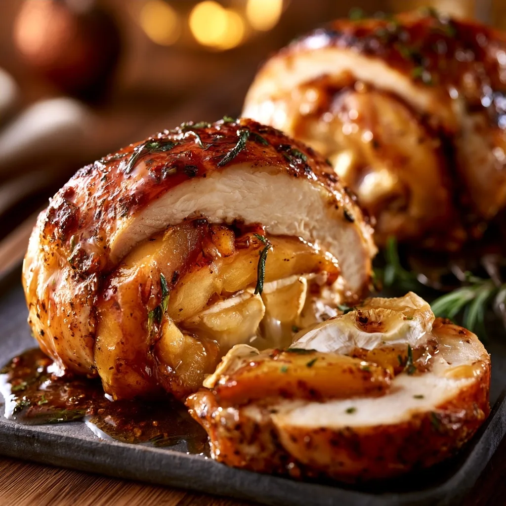 Maple-Glazed Apple & Brie Stuffed Chicken