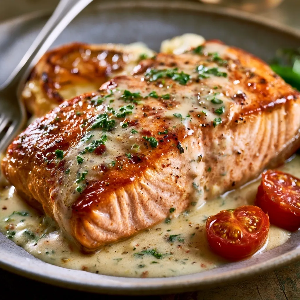 Creamy Garlic Butter Tuscan Salmon