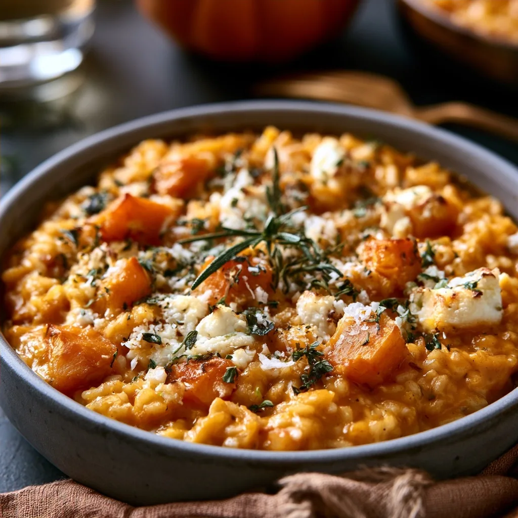 Baked Pumpkin Goat Cheese Risotto
