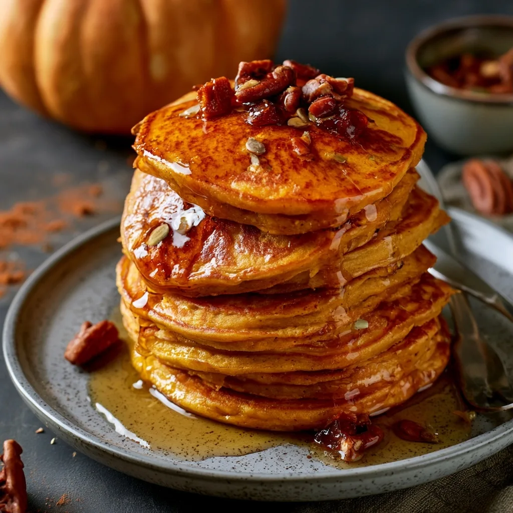 Pumpkin Cottage Cheese Pancakes