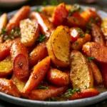 Maple Dijon Roasted Carrots and Apples