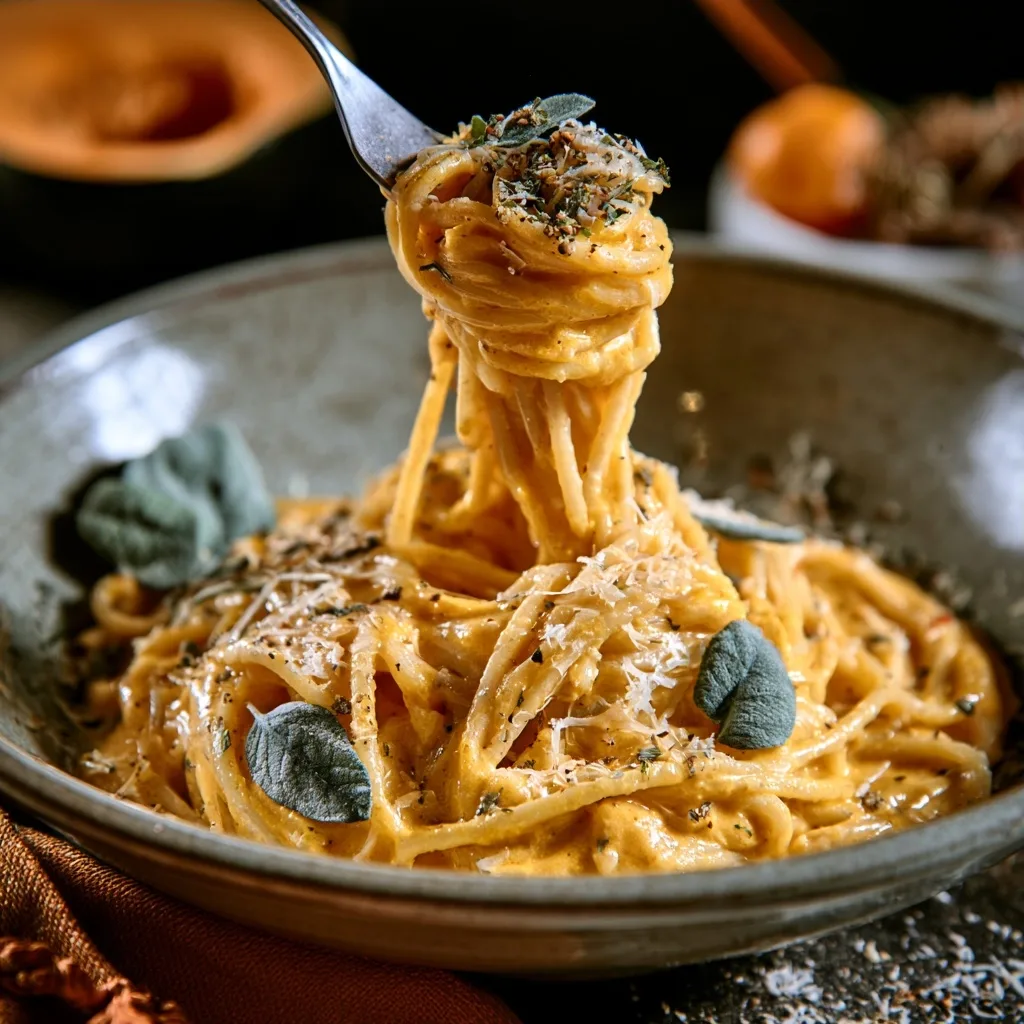 Pumpkin Alfredo Spaghetti