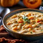 Creamy White Chicken Chili Soup with Pumpkin