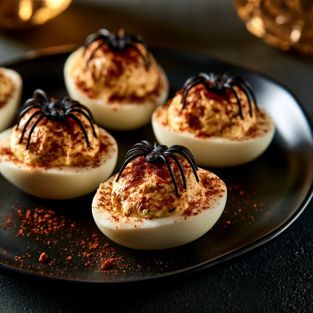 Spider Deviled Eggs for Halloween