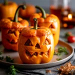 Jack-O’-Lantern Stuffed Peppers