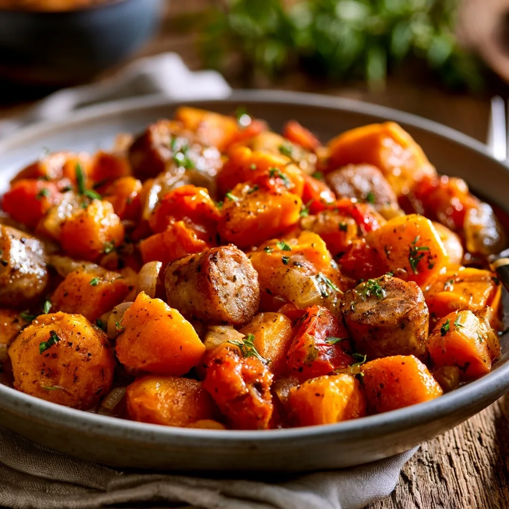 Sweet Potato and Sausage Casserole
