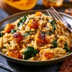 Creamy Orzo with Roasted Butternut Squash and Spinach