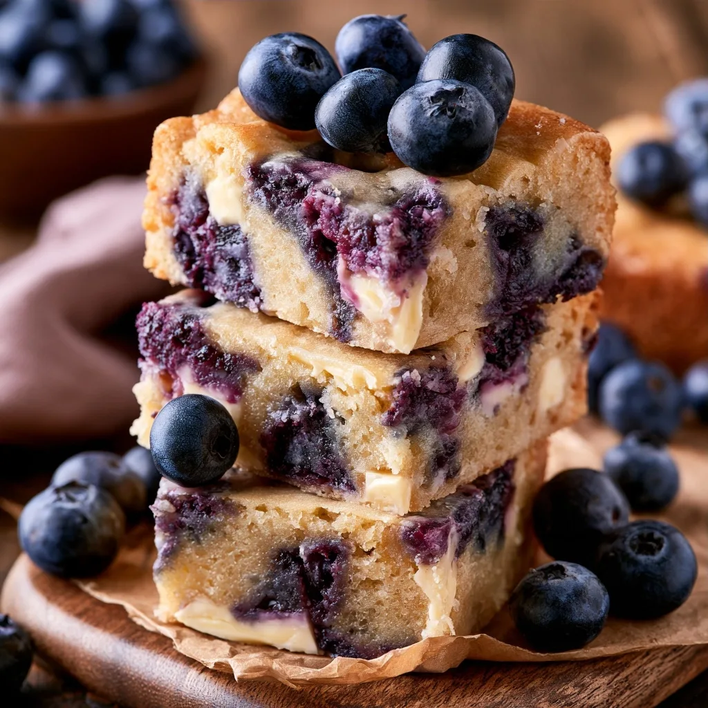 Blueberry White Chocolate Blondies