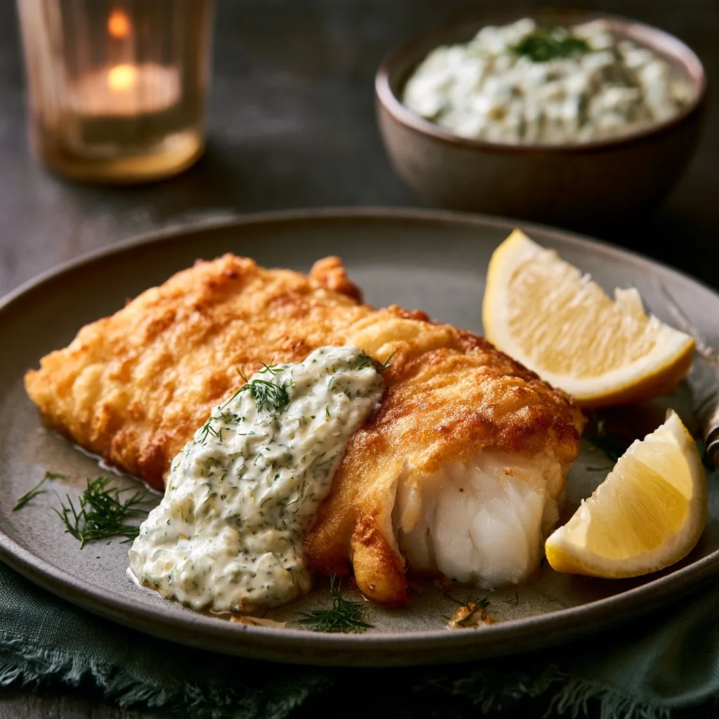 Easy Homemade Crispy Cod with Lemon Dill Tartar