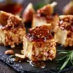 Mediterranean Almond-Crusted Brie Bites with Fig Honey Glaze