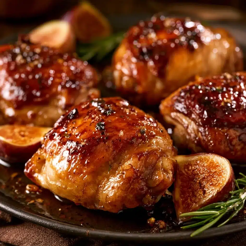 Juicy Chicken Thighs Glazed in a Sweet Fig Balsamic Sauce