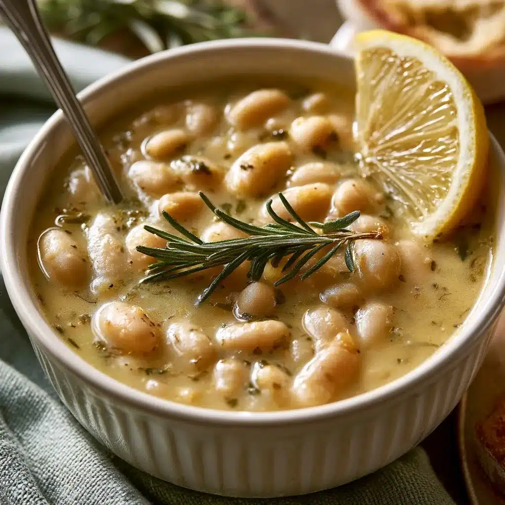 Lemon Rosemary White Bean Soup