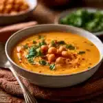 Moroccan Sweet Potato Soup with Chickpeas