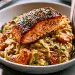 Creamy Cajun Salmon Orzo