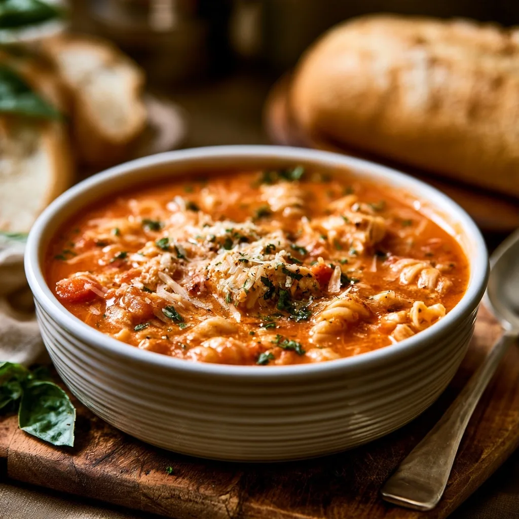 Slow-Cooked Chicken Parmesan Soup with Creamy Comfort