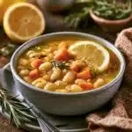 Lemon Rosemary White Bean Soup