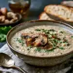 Creamy Mushroom & Pearl Couscous Soup