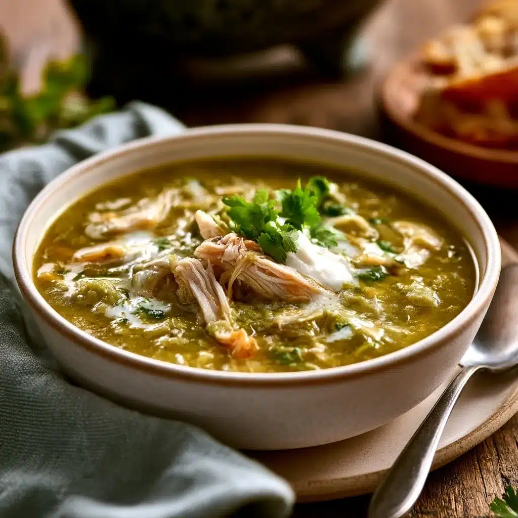 Slow Cooker Green Enchilada Chicken Soup