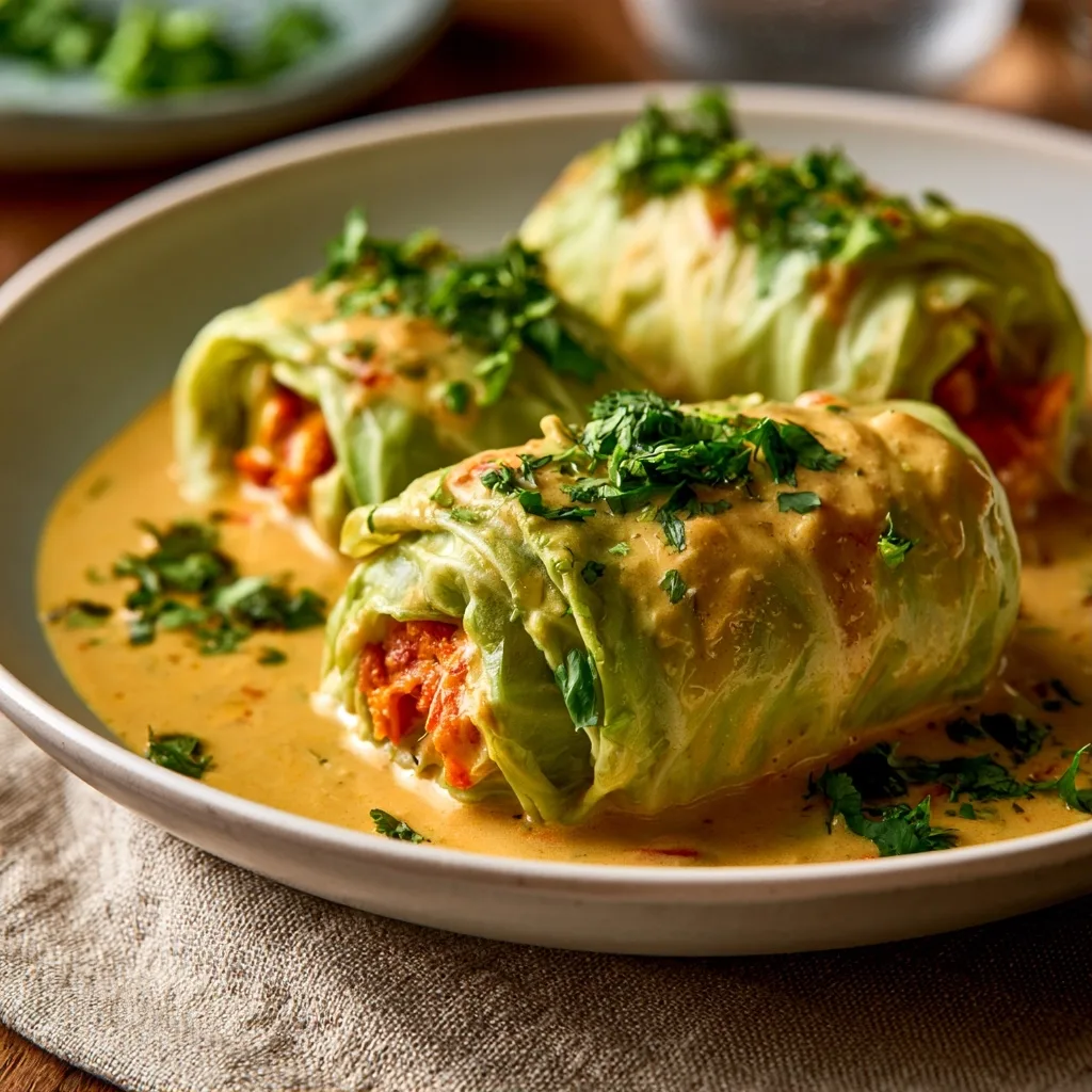 Thai Coconut Curry Cabbage Rolls