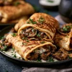 Ukrainian Mushroom Stuffed Pancakes