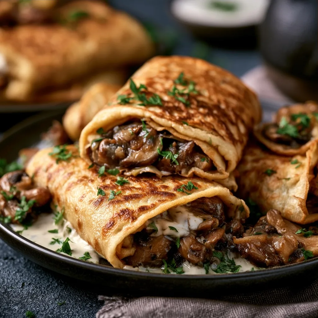 Ukrainian Mushroom Stuffed Pancakes