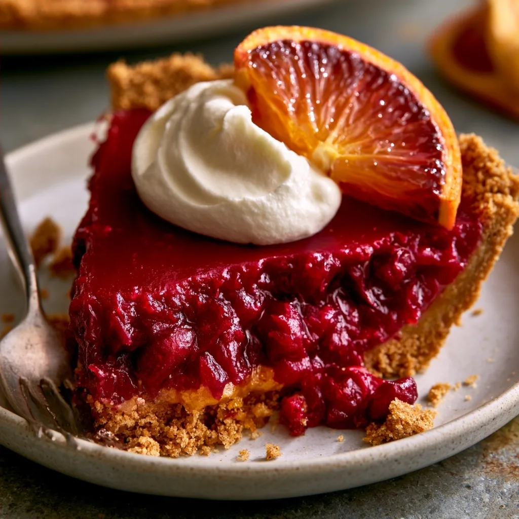 Cranberry Orange Pie with Gingersnap Crust