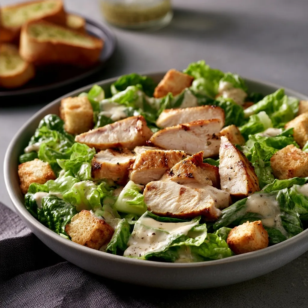 Garlic Bread Chicken Caesar Salad