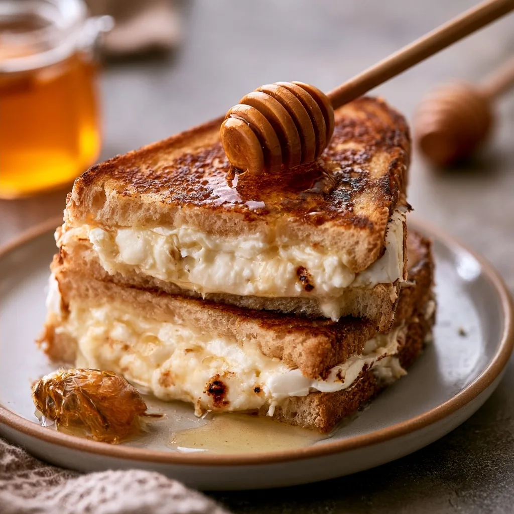 Sweet & Savory Goat Cheese Grilled Cheese with Honey Delight